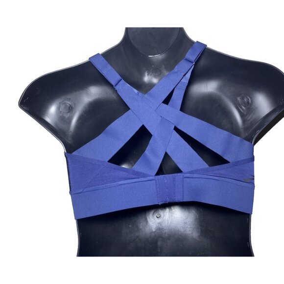 Brooks 40 A/B Run Drive Interlace Navy Sports Bra Compression Quick Dry Woven - Picture 9 of 10